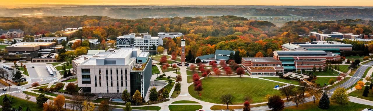 Aerial shot of Grand Valley's Allendale campus.